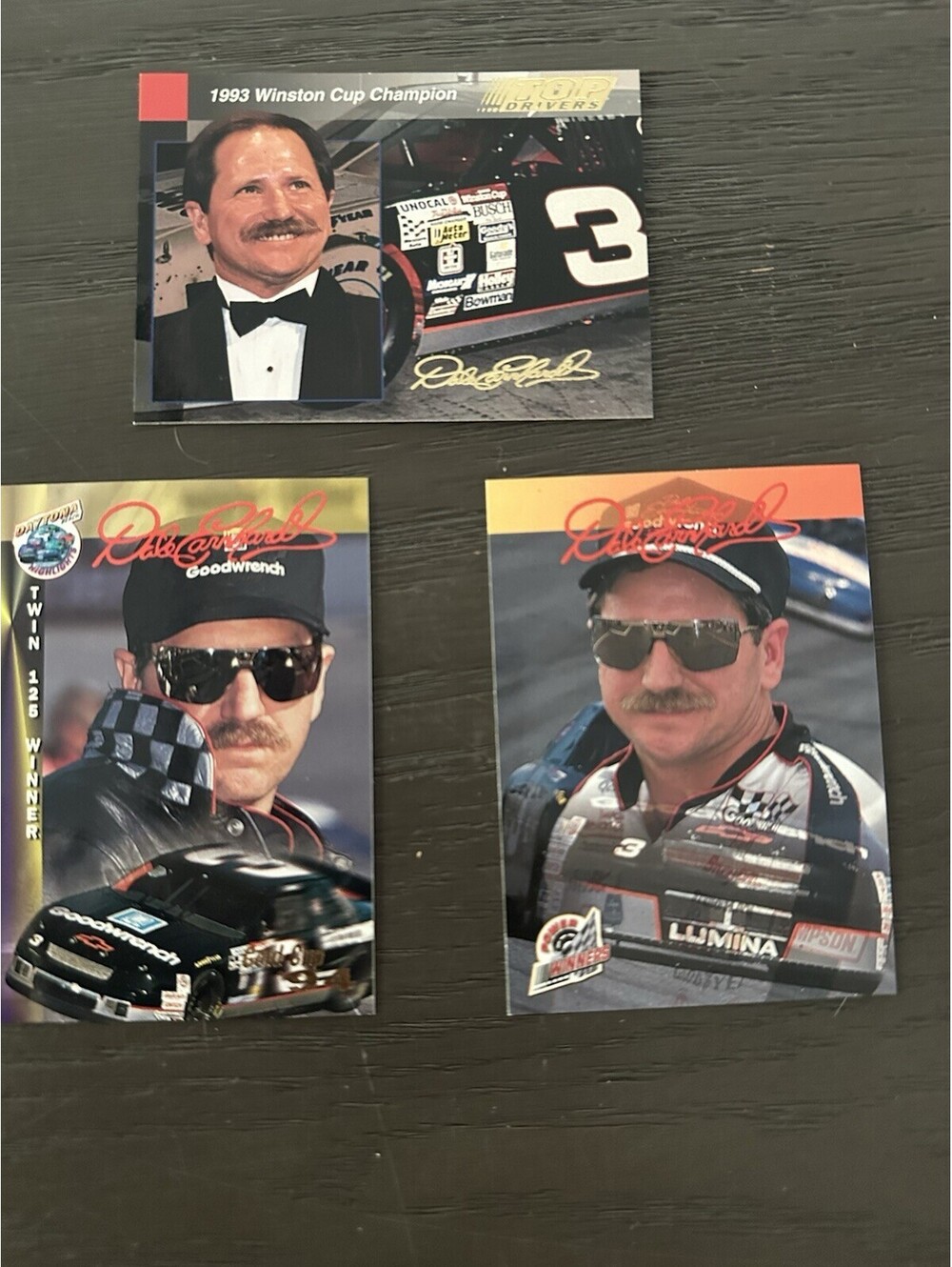 Dale Earnhardt NASCAR Trading Card Lot 3 Cards Power Winners Top Drivers